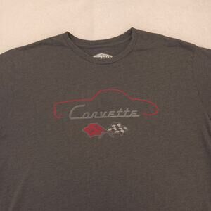 Open Road Corvette Short Sleeve Crew Neck T-Shirt Adult Mens Size 2XL Gray